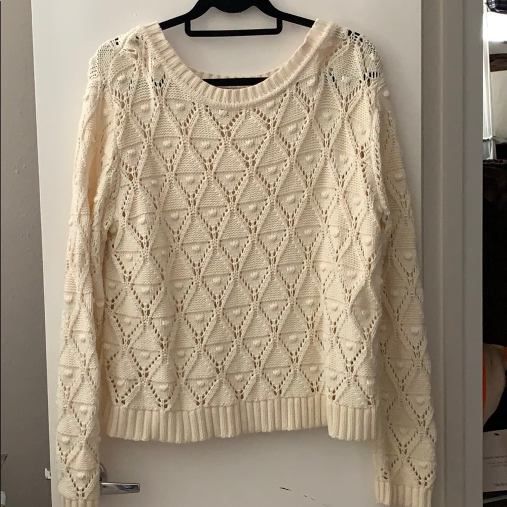 Tommy Hilfiger cream crochet sweater